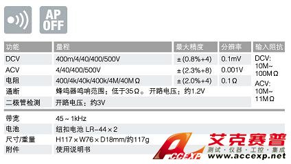 PM11數(shù)字萬(wàn)用表|日本三和Ssanwa數(shù)字萬(wàn)用表  技術(shù)參數(shù)