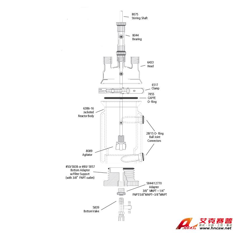 JULABO優(yōu)萊博 3000ml 夾套壓力過濾釜，CRS6386-124